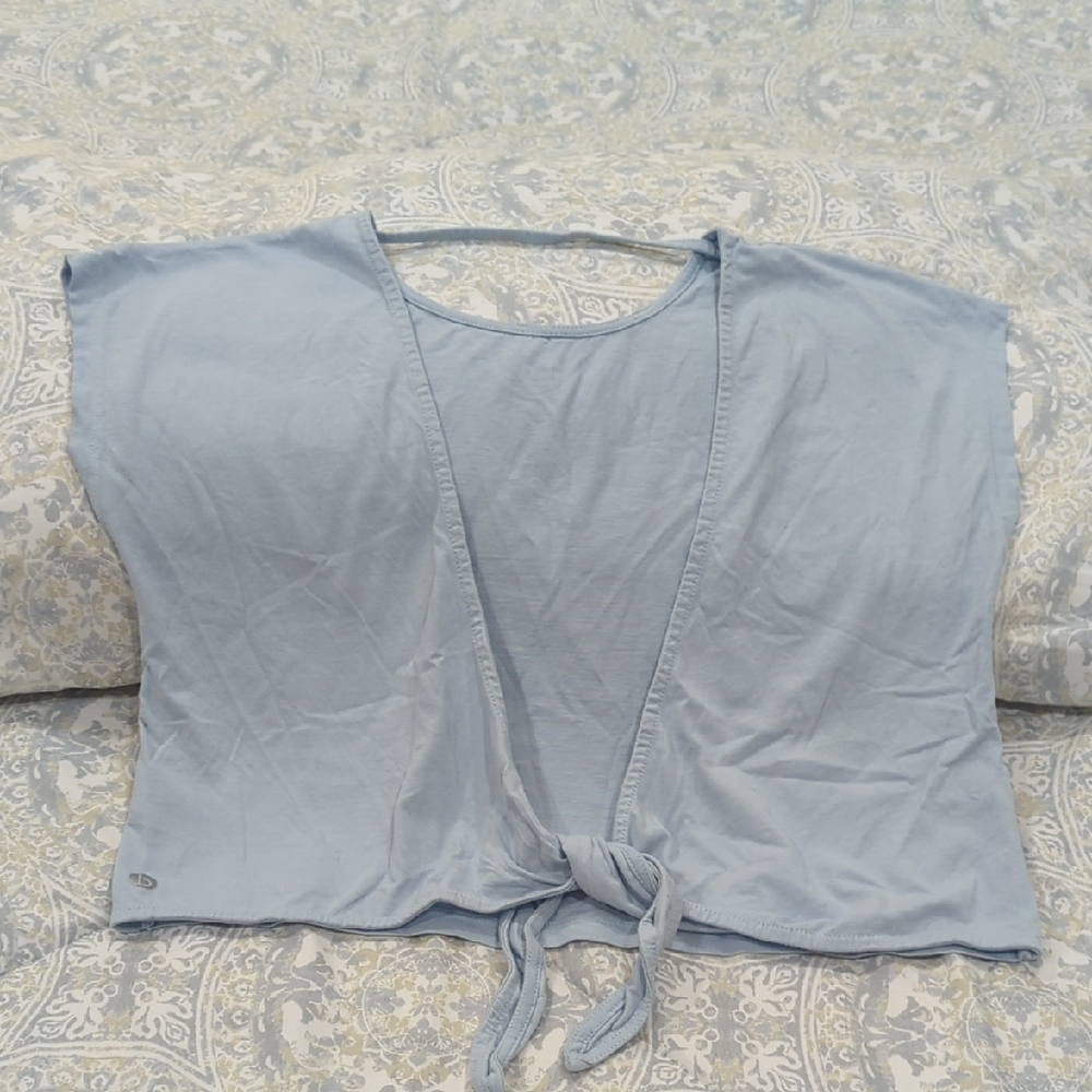 Cotton On Brand Light Blue All Cotton Women's Front Or Back Tie Top Size Medium